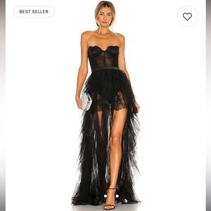 For Love & Lemons x REVOLVE Bustier Gown in Black